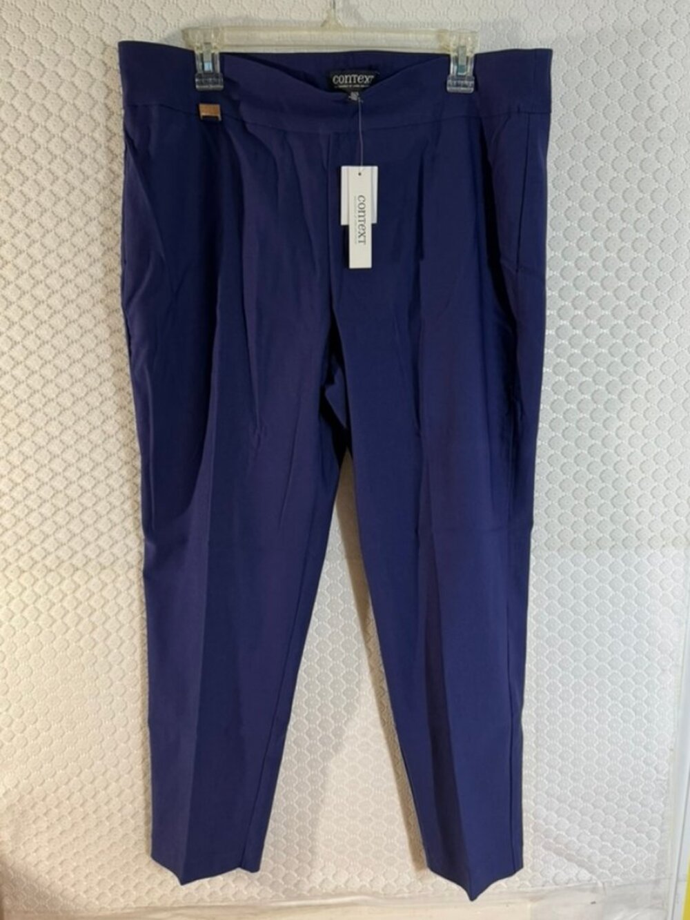 NWT Context for Lord & Taylor Women's Navy Blue Stretch Pants Trousers Size XL